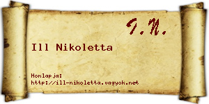 Ill Nikoletta névjegykártya