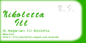 nikoletta ill business card